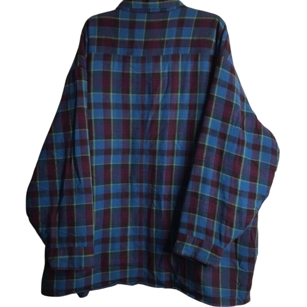 Northern Lakes Men's Quilted Flannel Shirt Jacket Blue Purple Plaid Big 3X - Picture 10 of 10